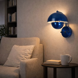 Opviq Lámpara de Pared de Cuerpo Metálico Azul